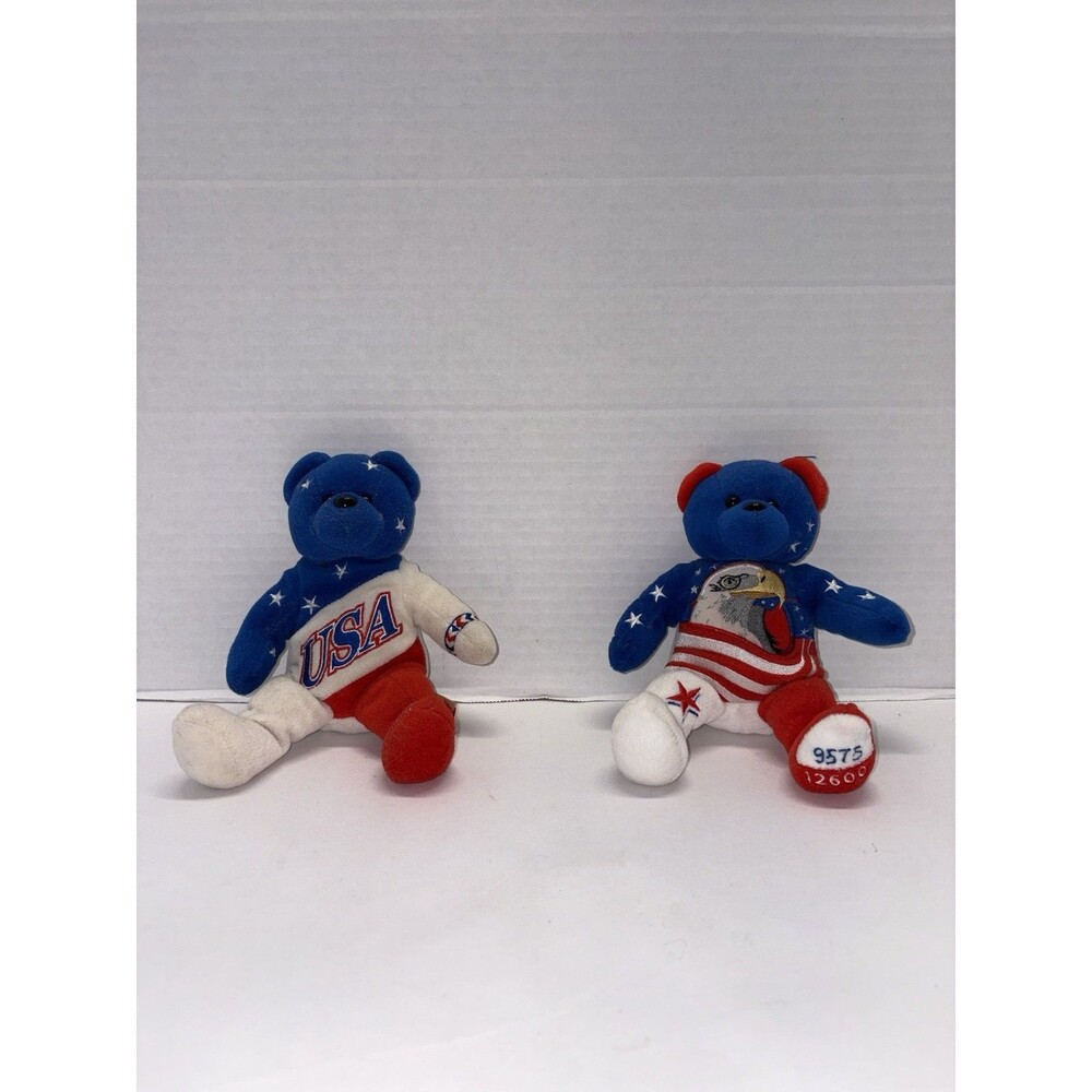Vintage USA Beanie Plush Bears lot American USA Olympics Patriotic